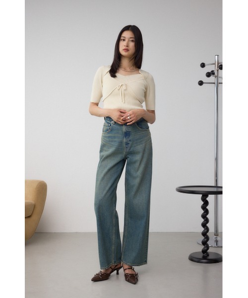 AZUL by moussy(アズールバイマウジー)の「ビスチェレイヤードデザインニット(ニット/セーター・レディース・ボルドー/アイボリー/ブラック・FREE)」の18枚目の写真