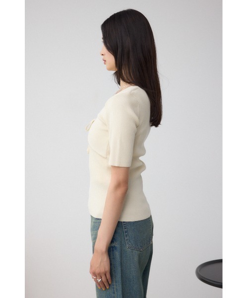 AZUL by moussy(アズールバイマウジー)の「ビスチェレイヤードデザインニット(ニット/セーター・レディース・ボルドー/アイボリー/ブラック・FREE)」の20枚目の写真