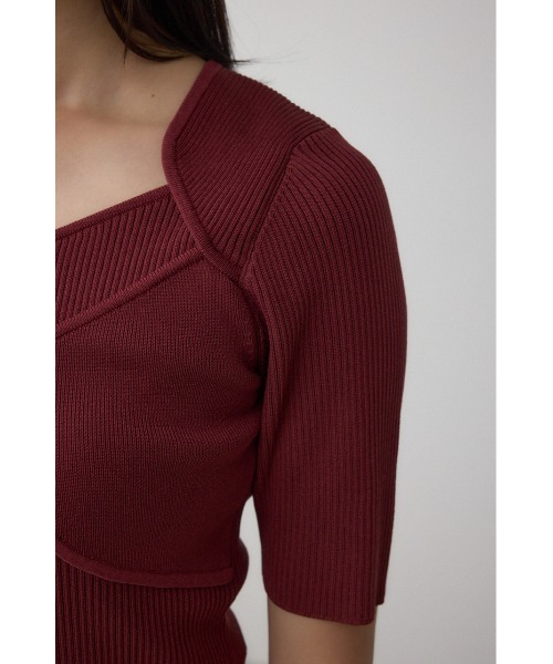 AZUL by moussy(アズールバイマウジー)の「ビスチェレイヤードデザインニット(ニット/セーター・レディース・ボルドー/アイボリー/ブラック・FREE)」の14枚目の写真