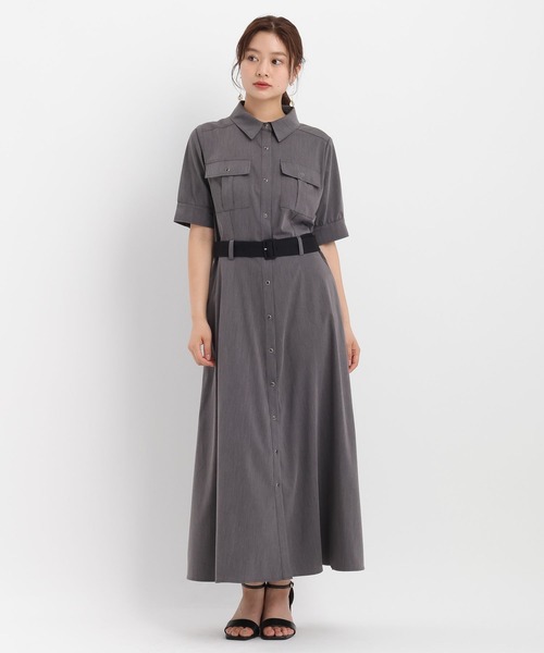 Andemiu(アンデミュウ)の「ポケットシャツワンピース583413(ワンピース・レディース・グレー/ネイビー/ベージュ・FREE)」の6枚目の写真