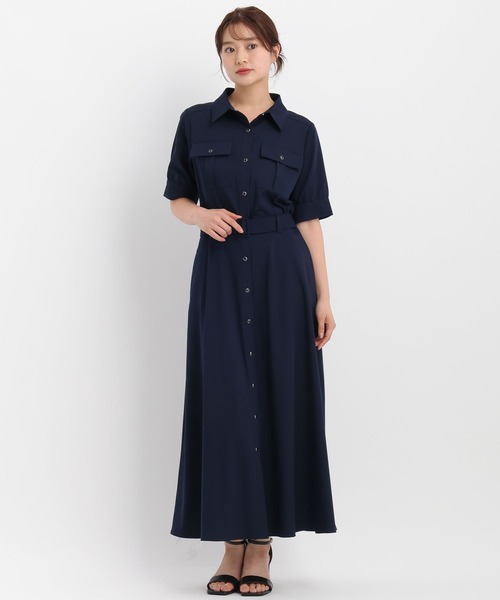 Andemiu(アンデミュウ)の「ポケットシャツワンピース583413(ワンピース・レディース・グレー/ネイビー/ベージュ・FREE)」の7枚目の写真