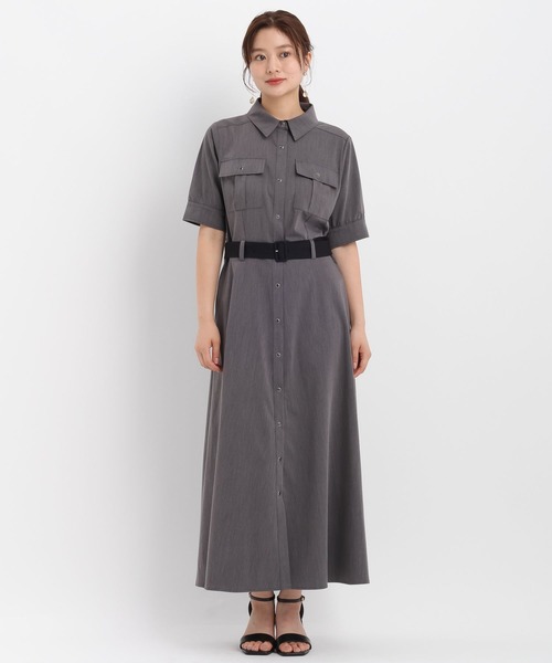 Andemiu(アンデミュウ)の「ポケットシャツワンピース583413(ワンピース・レディース・グレー/ネイビー/ベージュ・FREE)」の11枚目の写真