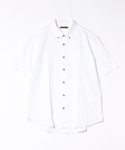 m.f.editorial(エムエフエディトリアル)の「【綿100%】m.f.エディトリアル メンズ ドビー ボタンダウン半袖シャツ(シャツ/ブラウス・メンズ・ネイビー/ホワイト・MEDIUM/X-LARGE/LARGE)」の9枚目の写真