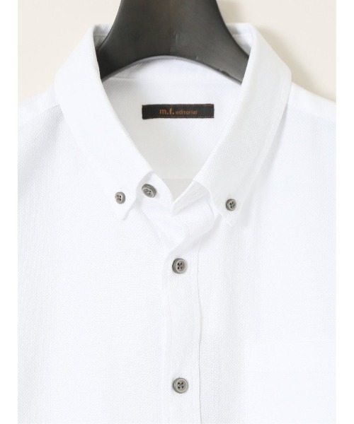 m.f.editorial(エムエフエディトリアル)の「【綿100%】m.f.エディトリアル メンズ ドビー ボタンダウン半袖シャツ(シャツ/ブラウス・メンズ・ネイビー/ホワイト・MEDIUM/X-LARGE/LARGE)」の11枚目の写真