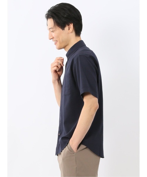 m.f.editorial(エムエフエディトリアル)の「【綿100%】m.f.エディトリアル メンズ ドビー ボタンダウン半袖シャツ(シャツ/ブラウス・メンズ・ネイビー/ホワイト・MEDIUM/X-LARGE/LARGE)」の14枚目の写真