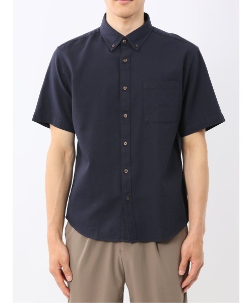 m.f.editorial(エムエフエディトリアル)の「【綿100%】m.f.エディトリアル メンズ ドビー ボタンダウン半袖シャツ(シャツ/ブラウス・メンズ・ネイビー/ホワイト・MEDIUM/X-LARGE/LARGE)」の18枚目の写真