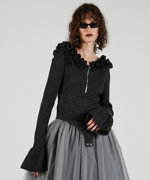 フリルニットボディスーツ / Frill Knit Bodysuit（その他トップス