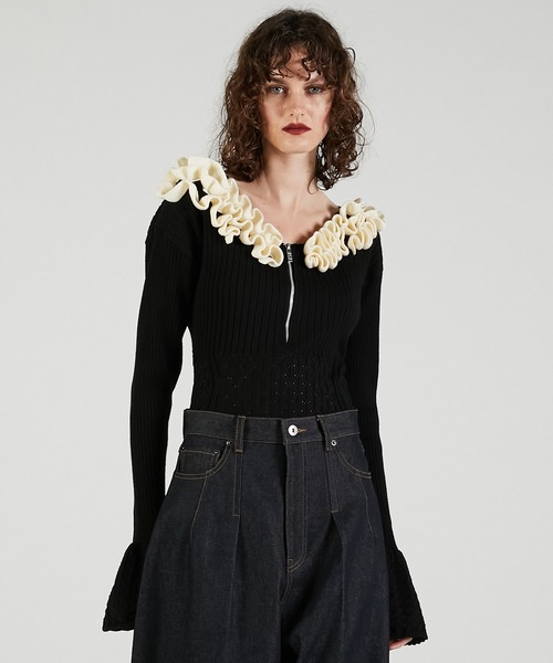 フリルニットボディスーツ / Frill Knit Bodysuit（その他トップス