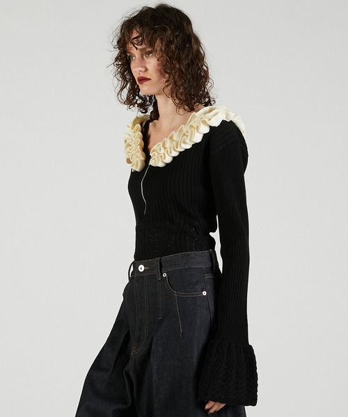 フリルニットボディスーツ / Frill Knit Bodysuit（その他トップス