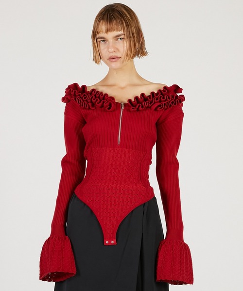 フリルニットボディスーツ / Frill Knit Bodysuit（その他トップス
