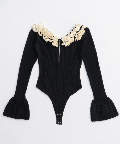 フリルニットボディスーツ / Frill Knit Bodysuit（その他トップス