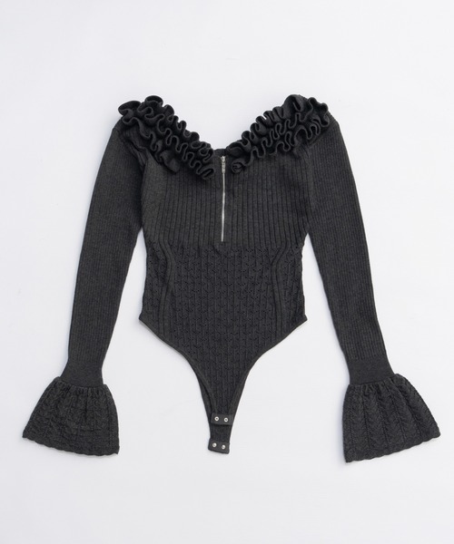 フリルニットボディスーツ / Frill Knit Bodysuit（その他トップス