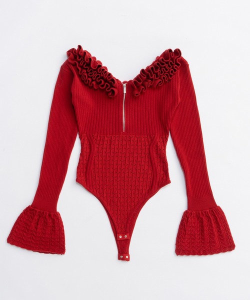 フリルニットボディスーツ / Frill Knit Bodysuit（その他トップス