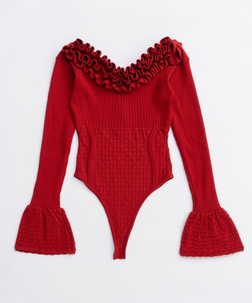 フリルニットボディスーツ / Frill Knit Bodysuit（その他トップス