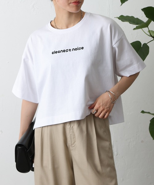 COLONY 2139(コロニートゥーワンスリーナイン)の「cleanestワイドクロップドTシャツ(Tシャツ/カットソー・レディース・ローズ/ブラック/ホワイト/ライトグレー・FREE)」の2枚目の写真