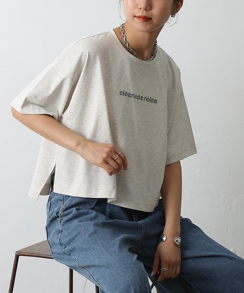COLONY 2139(コロニートゥーワンスリーナイン)の「cleanestワイドクロップドTシャツ(Tシャツ/カットソー・レディース・ローズ/ブラック/ホワイト/ライトグレー・FREE)」の3枚目の写真