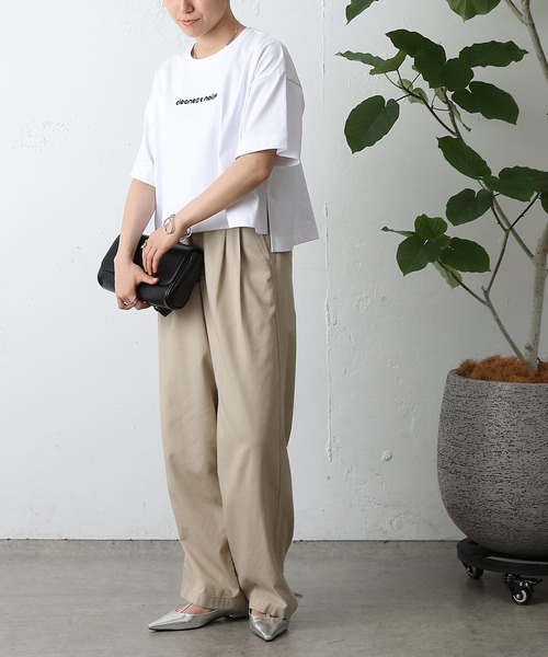 COLONY 2139(コロニートゥーワンスリーナイン)の「cleanestワイドクロップドTシャツ(Tシャツ/カットソー・レディース・ローズ/ブラック/ホワイト/ライトグレー・FREE)」の7枚目の写真