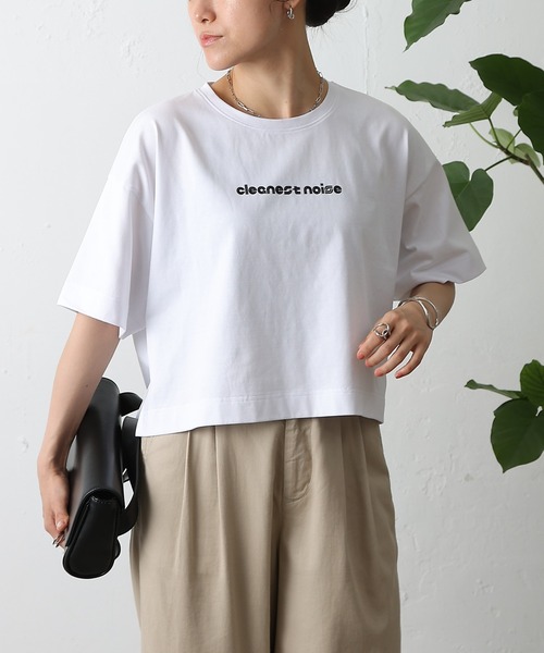 COLONY 2139(コロニートゥーワンスリーナイン)の「cleanestワイドクロップドTシャツ(Tシャツ/カットソー・レディース・ローズ/ブラック/ホワイト/ライトグレー・FREE)」の12枚目の写真