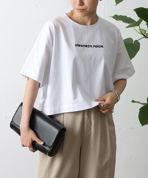 COLONY 2139(コロニートゥーワンスリーナイン)の「cleanestワイドクロップドTシャツ(Tシャツ/カットソー・レディース・ローズ/ブラック/ホワイト/ライトグレー・FREE)」の9枚目の写真