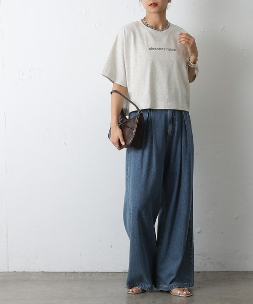 COLONY 2139(コロニートゥーワンスリーナイン)の「cleanestワイドクロップドTシャツ(Tシャツ/カットソー・レディース・ローズ/ブラック/ホワイト/ライトグレー・FREE)」の22枚目の写真