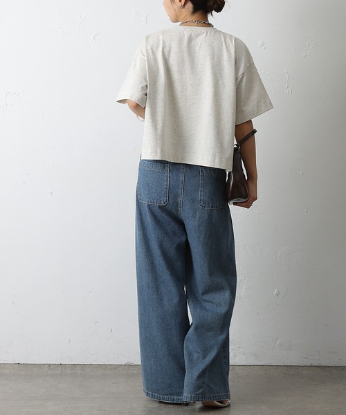 COLONY 2139(コロニートゥーワンスリーナイン)の「cleanestワイドクロップドTシャツ(Tシャツ/カットソー・レディース・ローズ/ブラック/ホワイト/ライトグレー・FREE)」の20枚目の写真