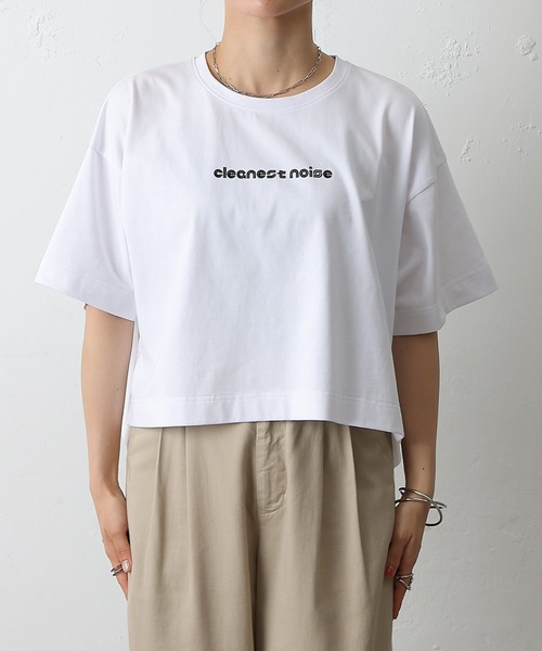 COLONY 2139(コロニートゥーワンスリーナイン)の「cleanestワイドクロップドTシャツ(Tシャツ/カットソー・レディース・ローズ/ブラック/ホワイト/ライトグレー・FREE)」の18枚目の写真