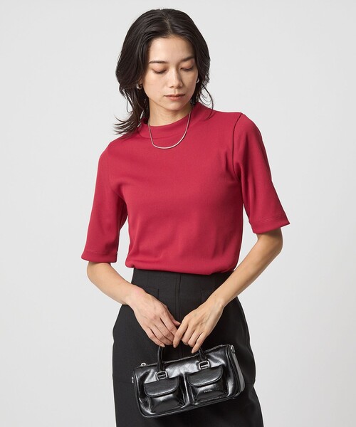 ニットライク モックネック カットソー（Tシャツ/カットソー