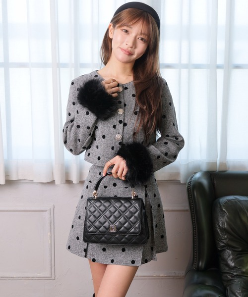 LIPSERVICE（リップサービス）の「LPキルティングワンハンドルバッグ（ハンドバッグ・レディース・レッド/ブラック/アイボリー・FREE）」の6枚目の写真