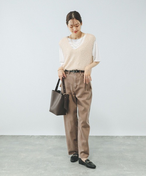 GLOBAL WORK（グローバルワーク）の「テープヤーンベスト＊半袖Tシャツ/575209（Tシャツ/カットソー・レディース・ライトグレー/ベージュ系その他/アイボリー/ライトブルー・MEDIUM/LARGE）」の15枚目の写真