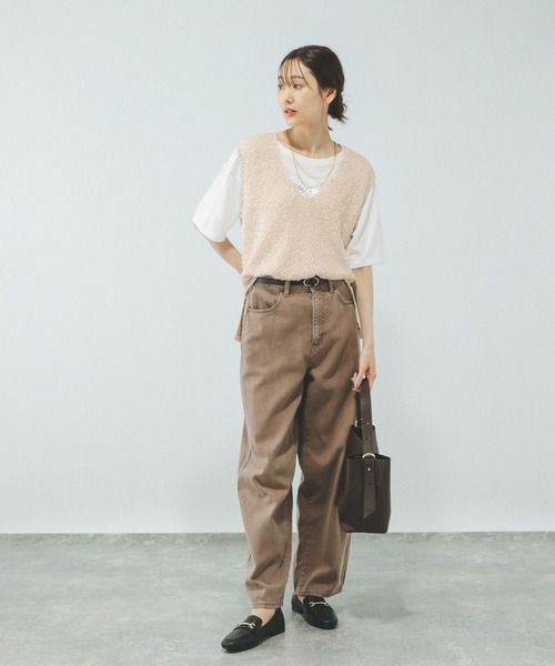 GLOBAL WORK（グローバルワーク）の「テープヤーンベスト＊半袖Tシャツ/575209（Tシャツ/カットソー・レディース・ライトグレー/ベージュ系その他/アイボリー/ライトブルー・MEDIUM/LARGE）」の16枚目の写真