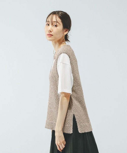 GLOBAL WORK（グローバルワーク）の「テープヤーンベスト＊半袖Tシャツ/575209（Tシャツ/カットソー・レディース・ライトグレー/ベージュ系その他/アイボリー/ライトブルー・MEDIUM/LARGE）」の10枚目の写真