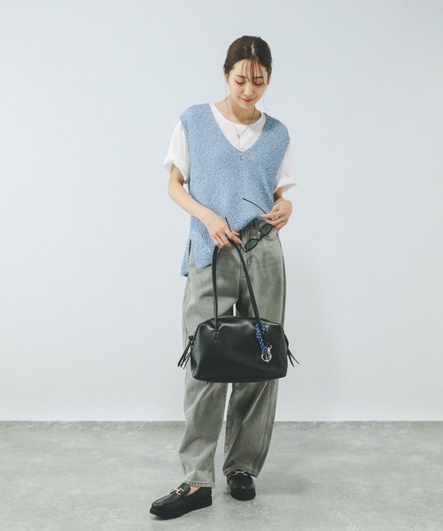 GLOBAL WORK（グローバルワーク）の「テープヤーンベスト＊半袖Tシャツ/575209（Tシャツ/カットソー・レディース・ライトグレー/ベージュ系その他/アイボリー/ライトブルー・MEDIUM/LARGE）」の11枚目の写真