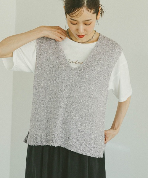 新品タグ付　IENA イエナ　テープヤーンベスト　グレー IENA テープヤーンベスト