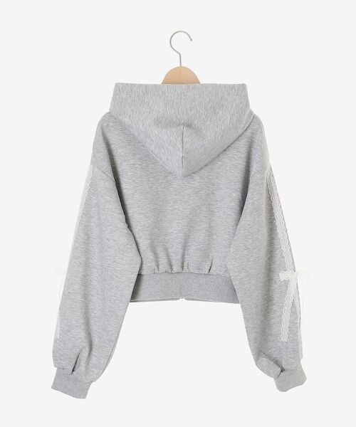 MAJESTIC LEGON（マジェスティックレゴン）の「レースリボンラインパーカー（パーカー・レディース・チャコールグレー/ライトグレー/ブラウン/アイボリー/ピンク・MEDIUM）」の17枚目の写真