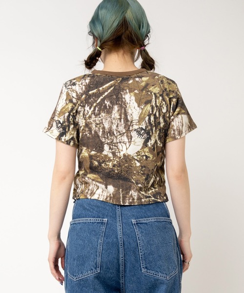 RNA(アールエヌエー)の「M2510 ハグベアワッフルちびT(Tシャツ/カットソー・レディース・クリーム/カモフラージュ/サックスブルー・MEDIUM)」の8枚目の写真
