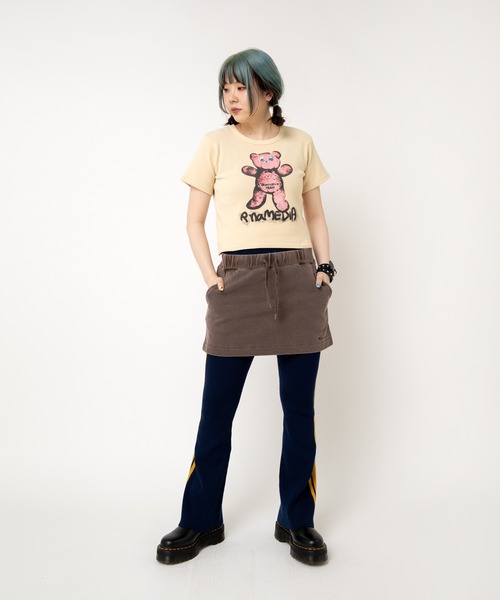 RNA(アールエヌエー)の「M2510 ハグベアワッフルちびT(Tシャツ/カットソー・レディース・クリーム/カモフラージュ/サックスブルー・MEDIUM)」の12枚目の写真