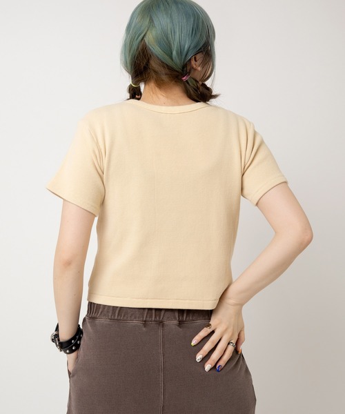 RNA(アールエヌエー)の「M2510 ハグベアワッフルちびT(Tシャツ/カットソー・レディース・クリーム/カモフラージュ/サックスブルー・MEDIUM)」の5枚目の写真