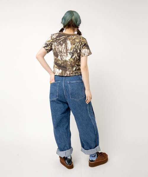 RNA(アールエヌエー)の「M2510 ハグベアワッフルちびT(Tシャツ/カットソー・レディース・クリーム/カモフラージュ/サックスブルー・MEDIUM)」の17枚目の写真