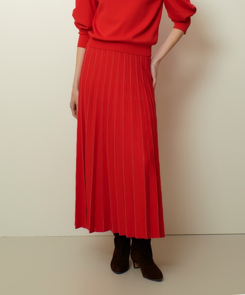 allureville（アルアバイル）の「ソウバリシアーコンビプリーツスカート（スカート・レディース・アイボリー/レッド/ネイビー・2）」の4枚目の写真