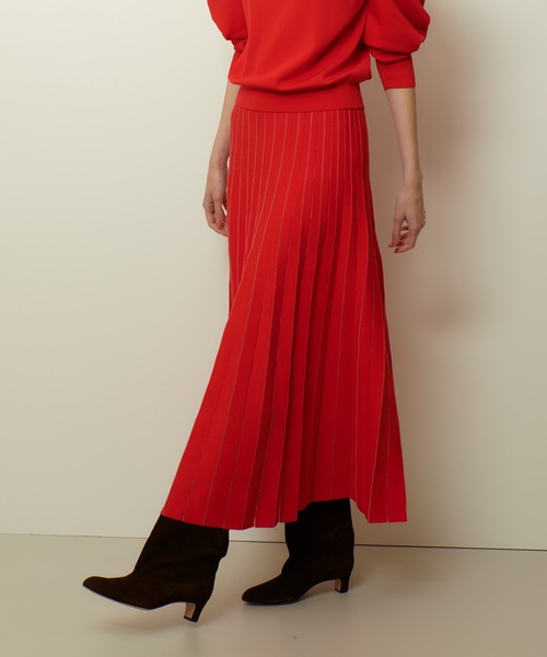 allureville（アルアバイル）の「ソウバリシアーコンビプリーツスカート（スカート・レディース・アイボリー/レッド/ネイビー・2）」の5枚目の写真