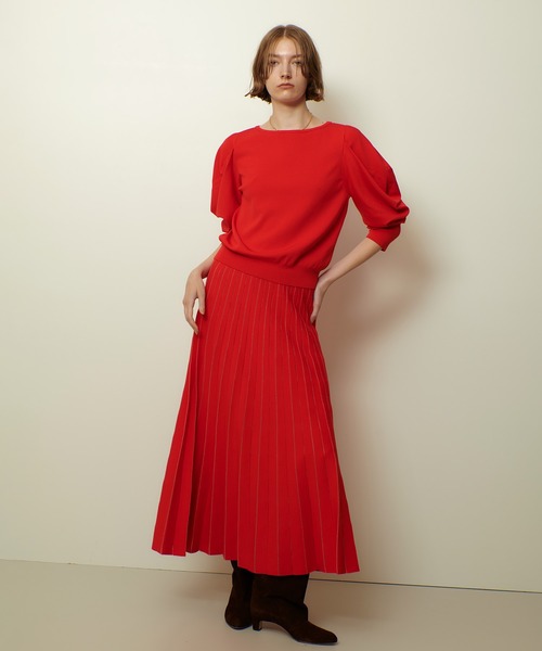 allureville（アルアバイル）の「ソウバリシアーコンビプリーツスカート（スカート・レディース・アイボリー/レッド/ネイビー・2）」の8枚目の写真