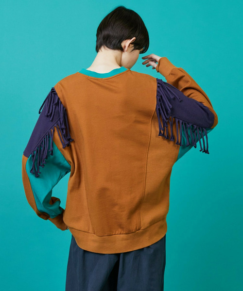 FRAPBOIS（フラボア）の「フリンジスウェット（スウェット・レディース・グレー/キャメル・1/2）」の13枚目の写真