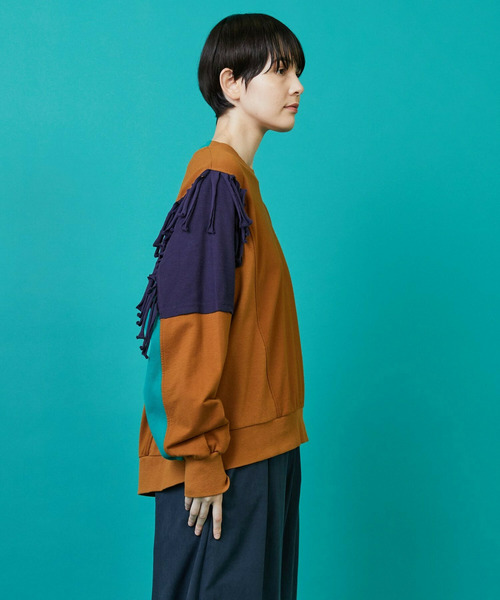 FRAPBOIS（フラボア）の「フリンジスウェット（スウェット・レディース・グレー/キャメル・1/2）」の14枚目の写真