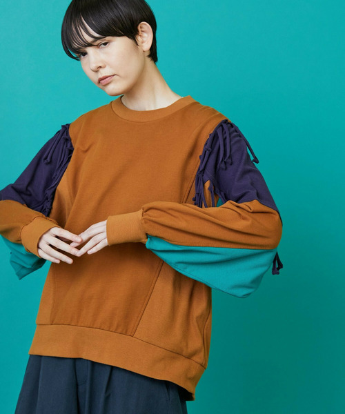 FRAPBOIS（フラボア）の「フリンジスウェット（スウェット・レディース・グレー/キャメル・1/2）」の20枚目の写真