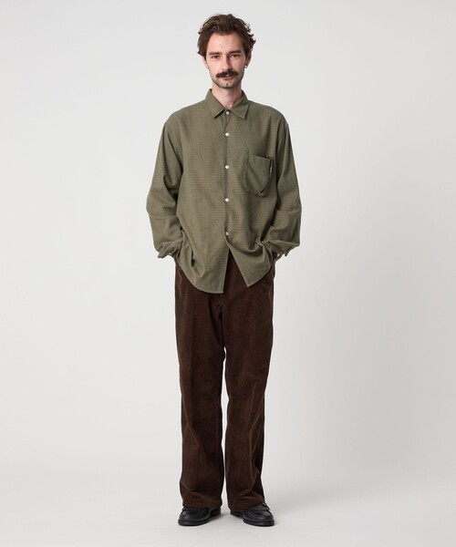 セール】＜Steven Alan＞ ネル マイクロチェック オープンカラー