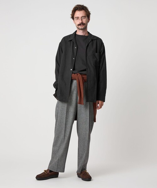 【美品】steven alanシャツ　Mサイズ セール】＜Steven Alan＞ ネル マイクロチェック オープンカラー