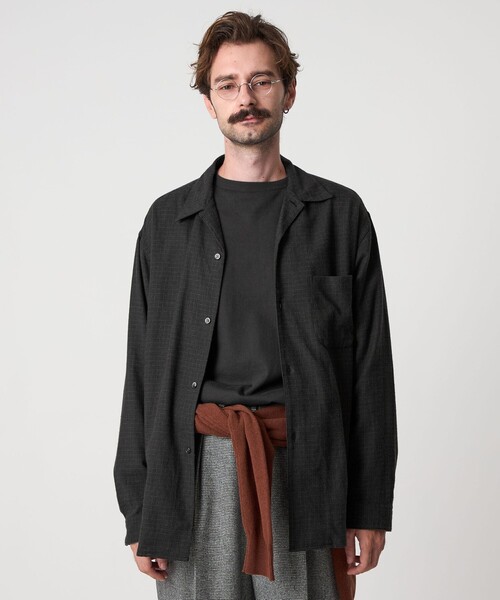 セール】＜Steven Alan＞ ネル マイクロチェック オープンカラー