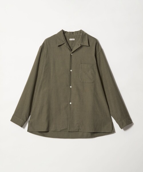 Steven Alan＞ ネル マイクロチェック オープンカラー シャツ BOX