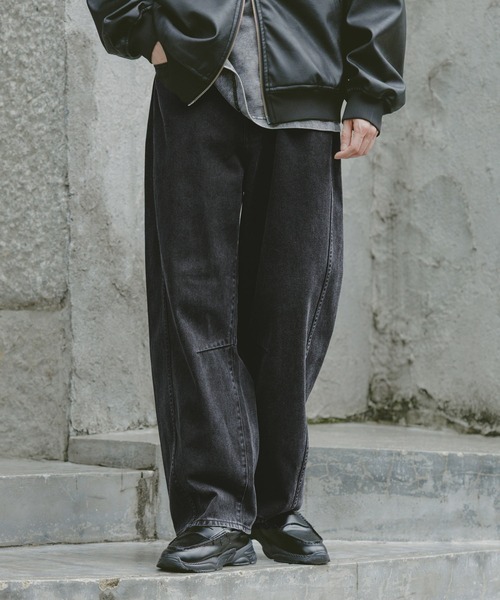 RAGEBLUE（レイジブルー）の「Denim wide loose cargo pants/デニム 