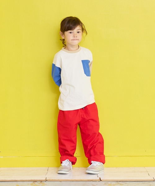 Life Support Products（ライフサポートプロダクツ）の「配色ポケットロンTee（Tシャツ/カットソー・キッズ・グリーン系その他/グレー系その他/ベージュ/ブラック/ホワイト系その他/ラベンダー/オレンジ/オフホワイト・90/100/110/120/80/130/95/140/150）」の13枚目の写真